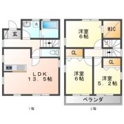 ゆずり葉墨俣貸家D ※自治会費必須(別紙参照)の間取り画像