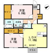 アムール拾石 Aの間取り画像