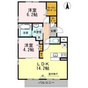 ウィルコート小郡三軒屋町 B棟の間取り画像