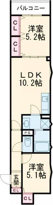 ラモーナ一津屋Ⅱの間取り画像