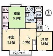 ニューヒルズA棟の間取り画像