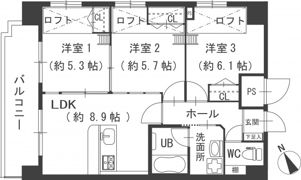 グランドポレストーネ大手町弐番館(ファミリー)の間取り画像