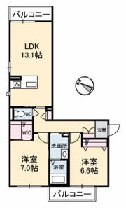 メゾンこころ A棟の間取り画像
