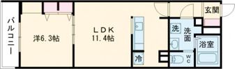 MELDIA福生Ⅲの間取り画像