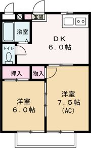 シティー堂山Bの間取り画像