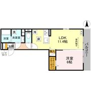 GRAMM御陵荒木Aの間取り画像