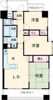 レクセルマンション河辺第二の間取り画像