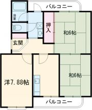 三室山コープタウン8号棟の間取り画像