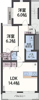 アンソレイエ祇園原の間取り画像