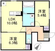 コーポアズB棟の間取り画像