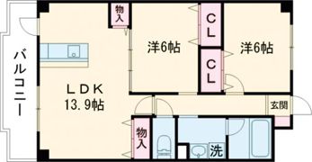 グランディス幾久富の間取り画像