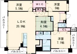 トラスト大津ネクサージュの間取り画像