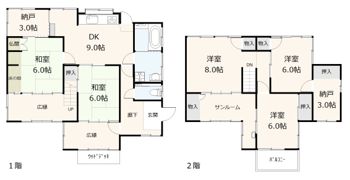 牛田旭戸建ての間取り画像