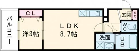 ジーメゾン山科クレスティの間取り画像
