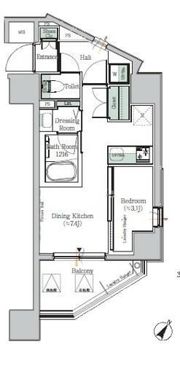 ONE ROOF RESIDENCE KIBA EASTの間取り画像