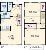 ヨーロピアンシャレー渡鹿弐番館の間取り画像