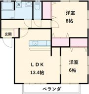 アメージングコートⅠ B棟の間取り画像