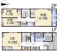 デュエット黒瀬A棟1の間取り画像