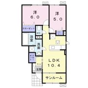 リリィ オハナ Aの間取り画像