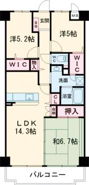 ベルカーサ富洲原の間取り画像