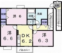 サンフラワー Bの間取り画像