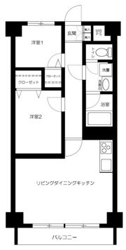 秀和谷津遊園レジデンスの間取り画像