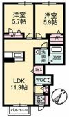 ガーデンズ多治米 B棟の間取り画像