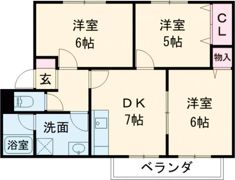 パセオみささぎA棟の間取り画像