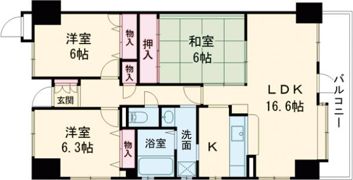 エンゼルハイムリバーサイド高槻の間取り画像
