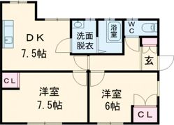 広兼貸家左奥の間取り画像
