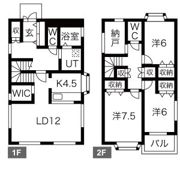 猪子石原貸家の間取り画像