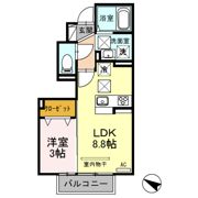 ソフィア ドゥ ボヌール 吉敷 B棟の間取り画像