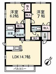 オーチャードB棟の間取り画像