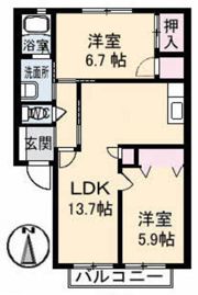 ダイヤモンドハイツの間取り画像
