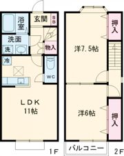 WEST COURT Bの間取り画像