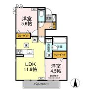 駅西Ⅲの間取り画像