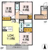 駅西Ⅲの間取り画像