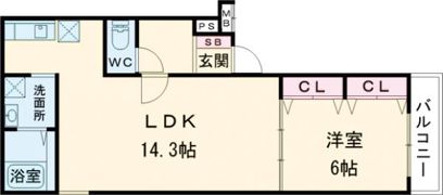 フジパレス堺大浜中町Ⅴ番館の間取り画像