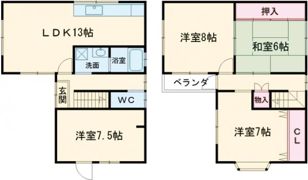 大安寺5丁目貸家の間取り画像
