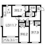 エクレール新琴似の間取り画像