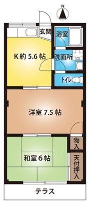 朝日コーポA棟の間取り画像