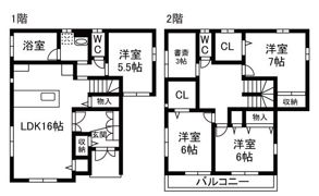 井上貸家の間取り画像