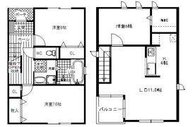油屋町1-17-5KODATEXⅡ A棟の間取り画像