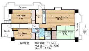 朝日マンション東青梅の間取り画像