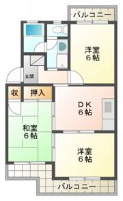 アンソレイエ三ヶ名の間取り画像