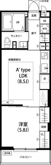 リブリ・白山WESTの間取り画像