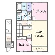 クオリティー宇多津Bの間取り画像