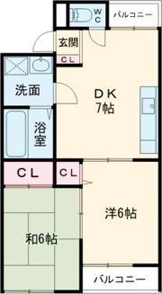 ロイヤルコート南別府Bの間取り画像