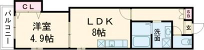 La vie belle 宝山町の間取り画像