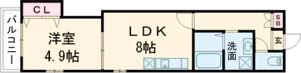 La vie belle 宝山町の間取り画像